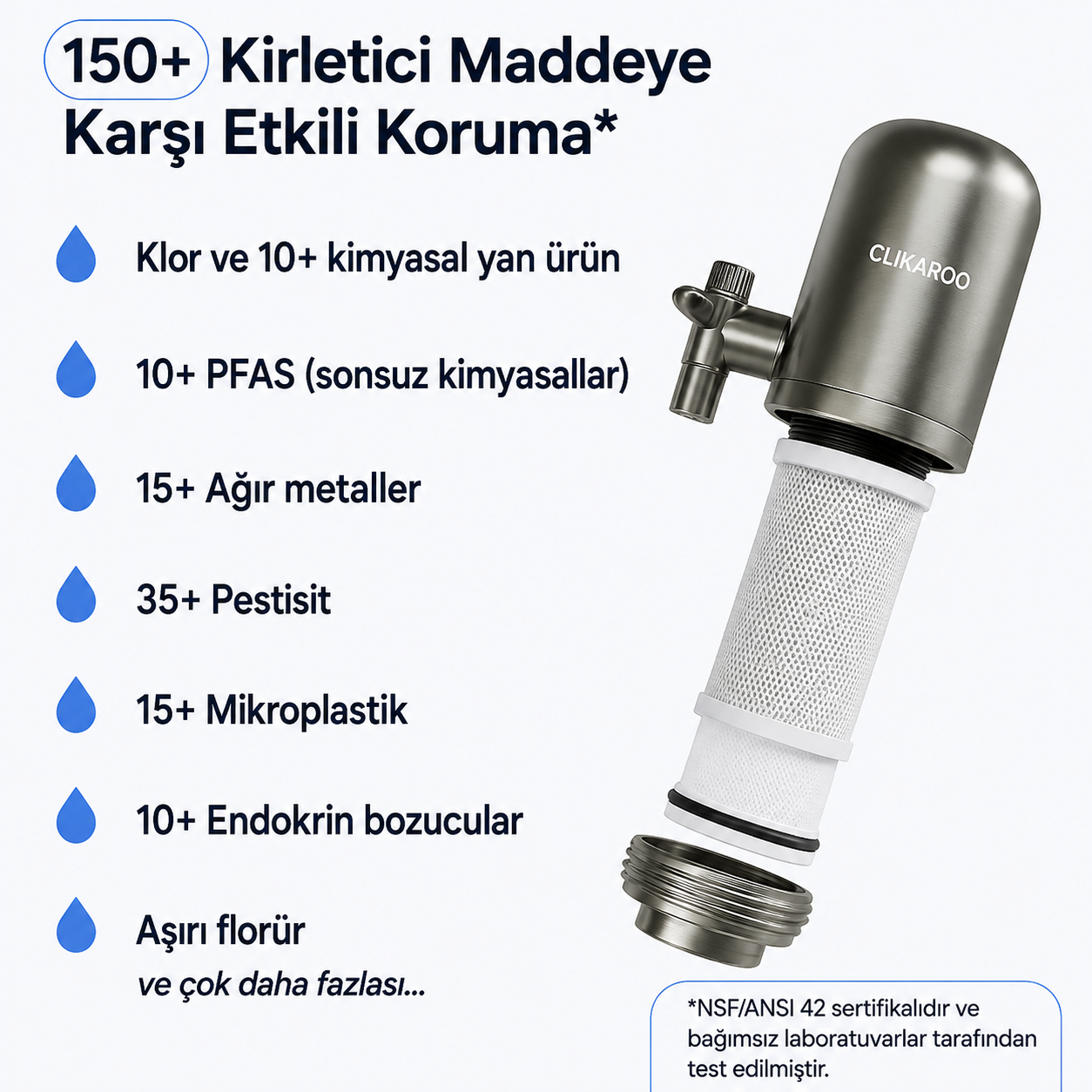 CLIKAROOS™ Akıllı Musluk Su Filtresi