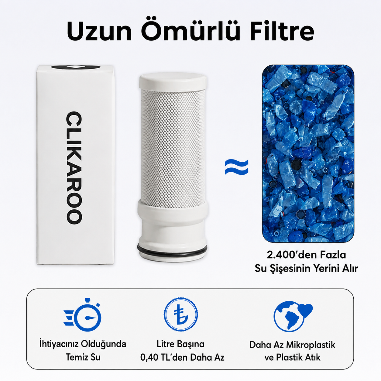 CLIKAROOS™ Akıllı Musluk Su Filtresi